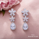 Pivoine Milano Sterling Silver and Crystal Bridal Earrings and Earclips 108