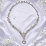 Pivoine Milano Sterling Silver and Crystal Bridal Necklace 53
