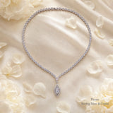 Pivoine Milano Sterling Silver and Crystal Bridal Necklace 27