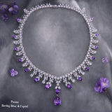 Pivoine Milano Sterling Silver and Crystal Bridal Necklace 30