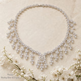 Pivoine Milano Sterling Silver and Crystal Bridal Necklace 21*