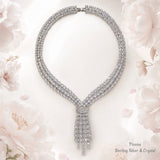 Pivoine Milano Sterling Silver and Crystal Bridal Necklace 20