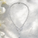 Pivoine Milano Sterling Silver and Crystal Bridal Necklace 37