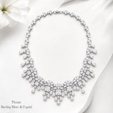 Pivoine Milano Sterling Silver and Crystal Bridal Necklace 39