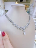 Pivoine Milano Sterling Silver and Crystal Bridal Necklace 31