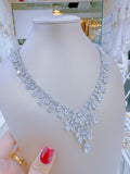 Pivoine Milano Sterling Silver and Crystal Bridal Necklace 29
