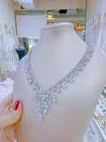 Pivoine Milano Sterling Silver and Crystal Bridal Necklace 29