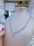 Pivoine Milano Sterling Silver and Crystal Bridal Necklace 35