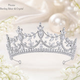 Pivoine Bridal Tiara Milano Sterling Silver and Crystal Handmade Crown 3