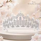 Pivoine Bridal Tiara Milano Sterling Silver and Crystal Handmade Crown 4