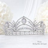 Pivoine Bridal Tiara Milano Sterling Silver and Crystal Handmade Crown 8