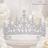 Pivoine Bridal Tiara Milano Sterling Silver and Crystal Princess Crown 21