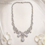 Pivoine Milano Sterling Silver and Crystal Bridal Necklace 42