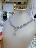 Pivoine Milano Sterling Silver and Crystal Bridal Necklace 14
