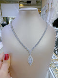 Pivoine Milano Sterling Silver and Crystal Bridal Necklace 27