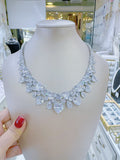Pivoine Milano Sterling Silver and Crystal Bridal Necklace 2