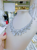 Pivoine Milano Sterling Silver and Crystal Bridal Necklace 2
