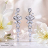 Pivoine Milano Sterling Silver and Crystal Bridal Earrings 175