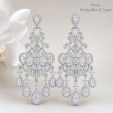 Pivoine Milano Sterling Silver and Crystal Bridal Earrings 168