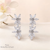 Pivoine Milano Sterling Silver and Crystal Bridal Earrings 163
