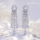 Pivoine Milano Sterling Silver and Crystal Bridal Earrings 161