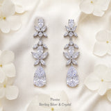 Pivoine Milano Sterling Silver and Crystal Bridal Earrings 170