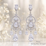 Pivoine Milano Sterling Silver and Crystal Bridal Earrings 154
