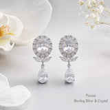Pivoine Milano Sterling Silver and Crystal Bridal Earrings 136