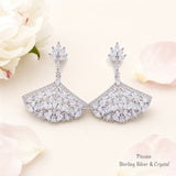 Pivoine Milano Sterling Silver and Crystal Bridal Earrings 122