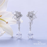 Pivoine Milano Sterling Silver and Crystal Bridal Earrings 105
