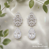 Pivoine Milano Sterling Silver and Crystal Bridal Earrings 100