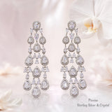 Pivoine Milano Sterling Silver and Crystal Bridal Earrings 135