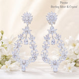 Pivoine Milano Sterling Silver and Crystal Bridal Earrings 127