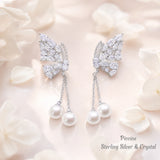 Pivoine Milano Sterling Silver and Crystal Bridal Earrings 74