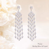Pivoine Milano Sterling Silver and Crystal Bridal Earrings 30