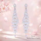 Pivoine Milano Sterling Silver and Crystal Bridal Earrings 12