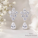 Pivoine Milano Sterling Silver and Crystal Bridal Earrings 70