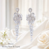 Pivoine Milano Sterling Silver and Crystal Bridal Earrings 68*