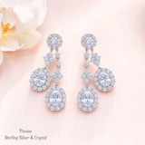 Pivoine Milano Sterling Silver and Crystal Bridal Earrings 62
