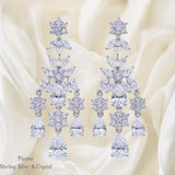 Pivoine Milano Sterling Silver and Crystal Bridal Earrings 24*