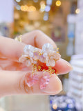 Lunachat 水晶心心花夾耳環 Earclips