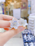 Lunachat 漸變藍花花夾耳環 Earclips