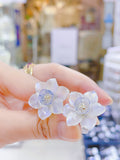 Lunachat 漸變藍花花夾耳環 Earclips
