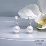 Lunachat 日本工藝925純銀11-12mm 澳白珍珠水滴形耳環