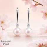 Lunachat 日本工藝925純銀10-11mm 淡水珍珠耳環