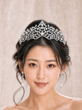Pivoine Bridal Tiara Milano Sterling Silver and Crystal Handmade Crown 17*