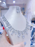 Pivoine Milano Sterling Silver and Crystal Bridal Necklace 41*