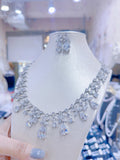 Pivoine Milano Sterling Silver and Crystal Bridal Necklace 41*