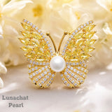 Lunachat Sterling Silver and Crystal Pearl Brooch Milano 17