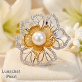 Lunachat Sterling Silver and Crystal Pearl Brooch Milano 13